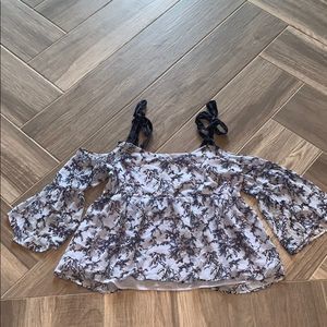 LOFT Cold Shoulder Lavender Top